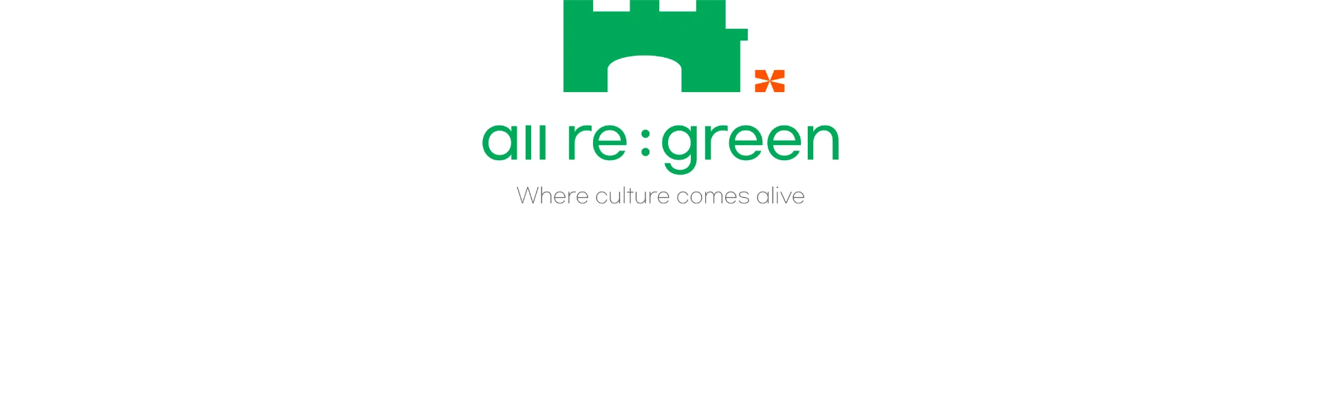 all re:green 영문 로고와 'Where culture comes alive' 슬로건
