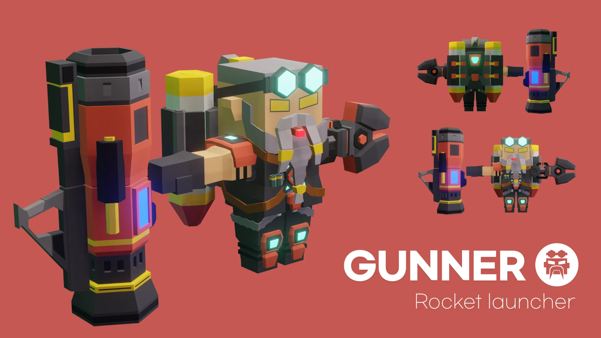 Gunner 캐릭터와 로켓 런처