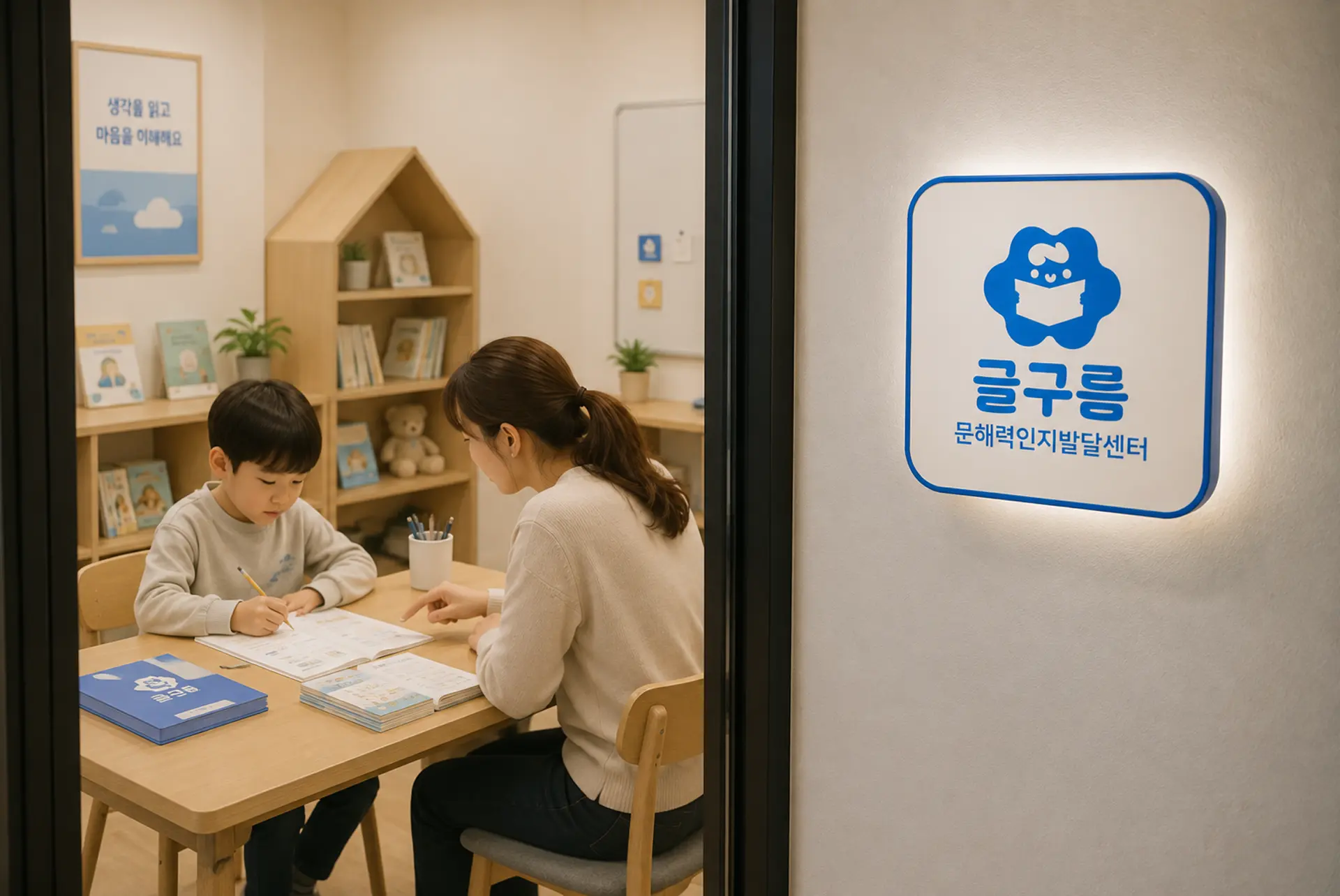 글구름 센터 인테리어 사이니지 목업